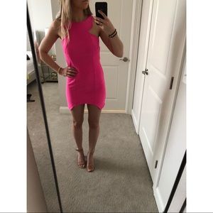 Neon pink mini dress 🎀